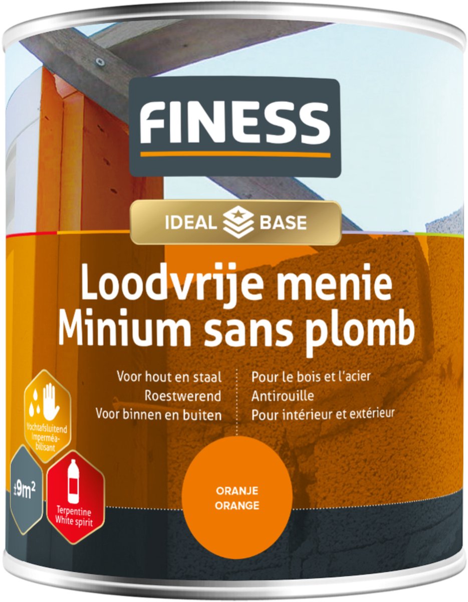 Finess loodvrije menie - roestwerend - oranje - 750 ml.