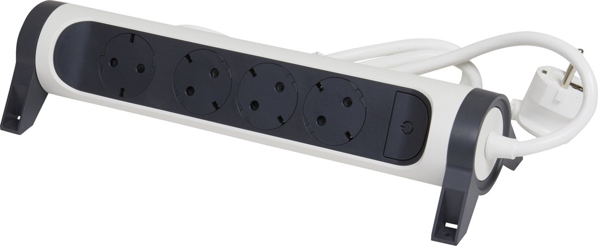 Legrand 4-voudig Stopcontact 2P 6A 230V Met Zijuitgangen – Wit (050650)