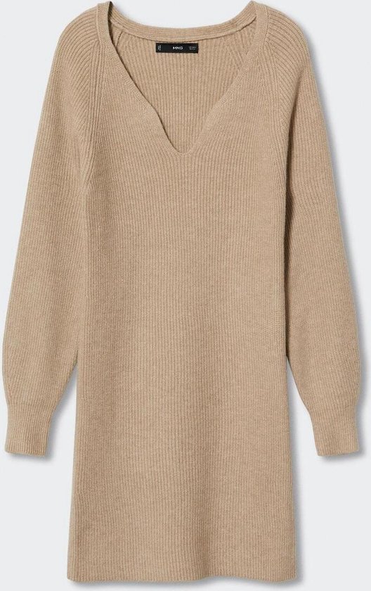 Saodimallsu Gebreide damesjurk, pofmouwen, vierkante hals, elegante trui- jurk, dames, A-lijn, gebreide trui, mini-jurk, zwart, S