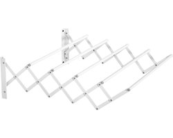 Wanddroogrek - Wasrek inklapbaar - Droogrek - Uittrekbaar - Wit - 63,5 x 60 x 20 cm
