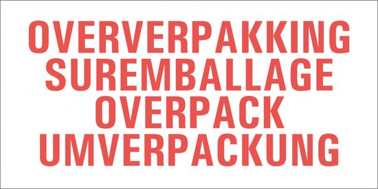Oververpakking sticker 4-talig 200 x 100 mm | bol
