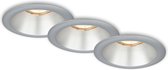 Briloner Leuchten - Set van 3 inbouwspots, inbouwlampen, inbouwstopcontact GU10, inbouwspot, chroom mat, 95x61 mm