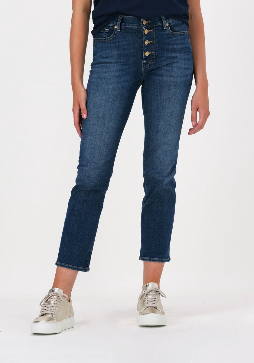 7 for all Mankind The Straight Crop Jeans Dames - Broek - Blauw - Maat 27
