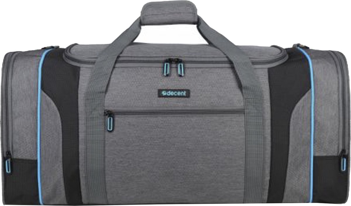 Decent FLEXPLUS Reistas 70 cm - Weekendtas / Sporttas - Ruime en lichte reistas 76 liter inhoud - Grijs/blauw