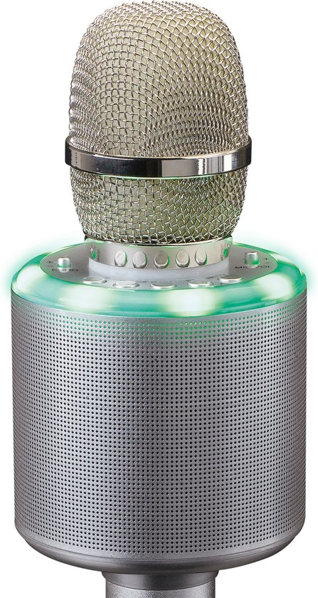Microphone bluetooth pour karaoké avec enceinte et éclairage lenco