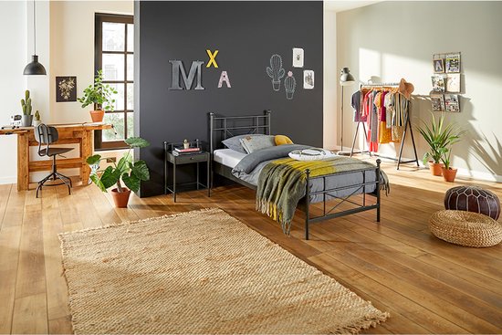 Maxi Bed Milano 1-persoons - 90 x 200 cm - antraciet | bol.com