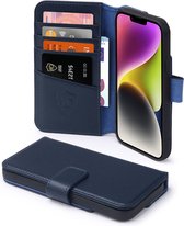 iPhone 14 Plus Hoesje - Luxe MobyDefend Wallet Bookcase - Blauw - GSM Hoesje - Telefoonhoesje Geschikt Voor iPhone 14 Plus