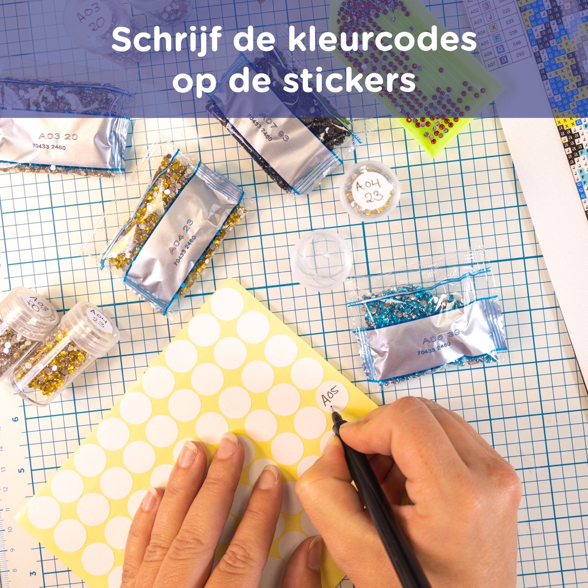 Crafts&Co Diamond Painting Opbergdoos 60 - Accesoires: Pen, Stickers, Wax - Opbergkoffer/Sorteerdoos — afbeelding 8