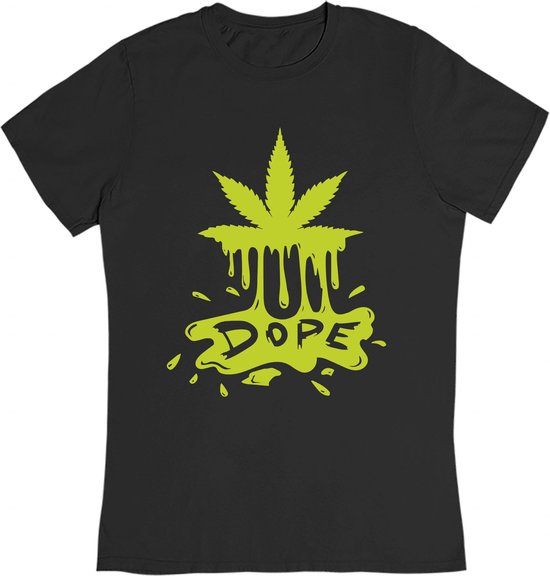 Cannabis T-Shirt - 420 Dope Leaf - Wiet Weed Marijuana Olie Grinder Zaad - Maat S