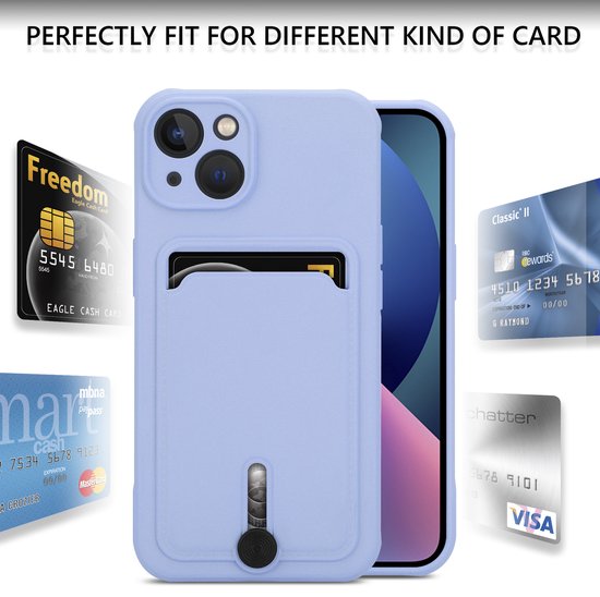Coverzs adapté pour Apple iPhone 13 Pro étui porte-cartes avec curseur - violet