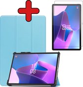 Hoes Geschikt voor Lenovo Tab P11 Pro Hoes Book Case Hoesje Trifold Cover Met Uitsparing Geschikt voor Lenovo Pen Met Screenprotector - Hoesje Geschikt voor Lenovo Tab P11 Pro Hoesje Bookcase - Lichtblauw