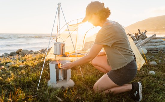 Solo Stove-driepoot - Campingaccessoire, verstelbare hangketting, perfect voor de draagbare Titan en Campfire, backpacken, kampeermateriaal, aluminium, gemonteerd max. 109 cm hoog, 538 g — afbeelding 5