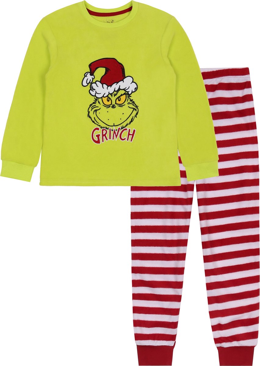 The Grinch - Rood-Groene Unisex Kerstpyjama voor Kinderen, Warme Fleece,  Pyjama voor... | bol