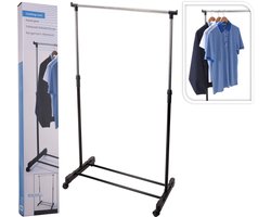 Storage - solutions - Kledingrek - met - wielen - enkele - stang - 80x42x(90-165) - cm