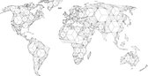 Fotobehangkoning - Behang - Vliesbehang - Fotobehang XXL - Map of the World - white solids - Wereldkaart - 550 x 270 cm