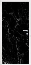 Deursticker Marmer - Zwart - Natuursteen - 75x205 cm - Deurposter