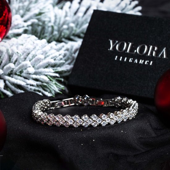 Yolora Dames Armband met 81 Kalpa Camaka Kristallen - Zilverkleurig - 18K Witgoud Verguld - Yolora
