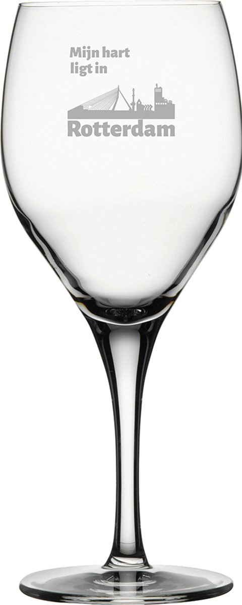 Gegraveerde witte wijnglas 34cl Rotterdam