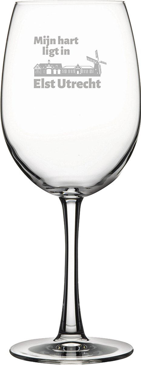 Gegraveerde Rode wijnglas 58cl Elst Utrecht