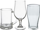 Secret de Gourmet Bierglazen set - pint glazen/bierpullen/bierglazen op voet - 12x stuks