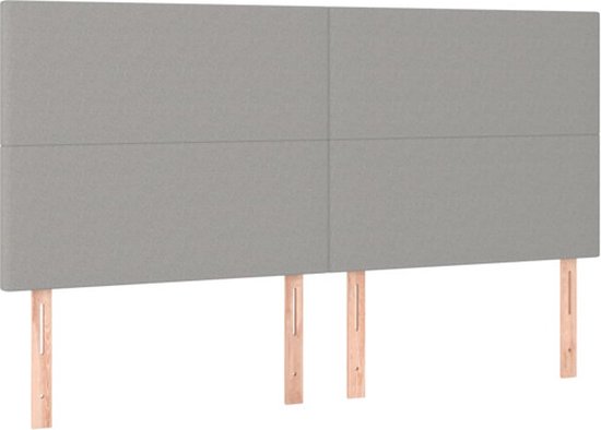 vidaXL de lit 4 pcs Gris clair Tissu 90x5x78/88 cm
