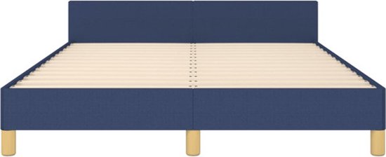 vidaXL - Bedframe - zonder - matras - stof - blauw - 140x200 - cm