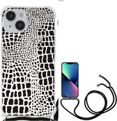 Back Cover Siliconen Hoesje Geschikt voor iPhone 14 GSM Hoesje met doorzichtige rand Slangenprint