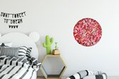 WallCircle - Stickers muraux muraux - Cercle de papier peint - Fleurs - Couleurs - Roses - ⌀ 30 cm - Cercle mural - Autocollant - Autocollant papier peint rond