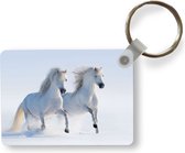 Sleutelhanger - Winter - Paarden - Sneeuw - Uitdeelcadeautjes - Plastic