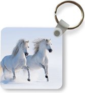 Sleutelhanger - Uitdeelcadeautjes - Winter - Paarden - Sneeuw - Plastic