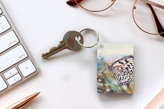 Porte-clés - Papillon - Fleurs - Printemps - Cadeaux - Plastique