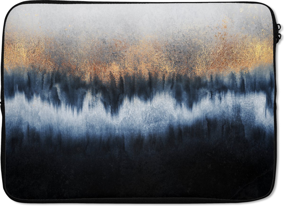 Laptophoes - Marmer print - Abstract - Chic - Goud - Laptop - Laptop sleeve - 13 Inch