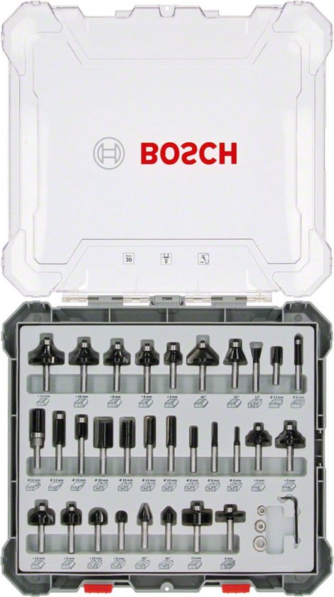 Bosch 2607017475 30-delige Frezenset in cassette - 8mm - Bosch
