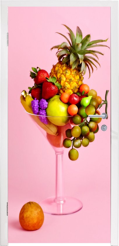 Deursticker Fruit - Cocktail - Martini Glas - 80x205 cm - Deurposter