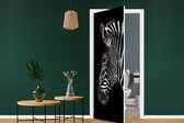 Deursticker Zebra - Wilde dieren - Zwart - 80x205 cm - Deurposter