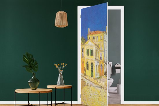 Deursticker Het gele huis - Vincent van Gogh - 90x215 cm - Deurposter