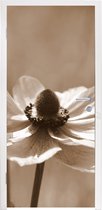 Deursticker Bloem van anemoon sepia fotoprint - 90x205 cm - Deurposter