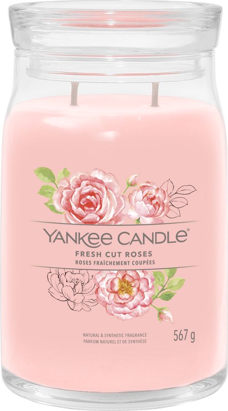 thumbnail image 2 of Yankee Candle Fresh Cut Roses Scented Candle Décor Large 2 of 14