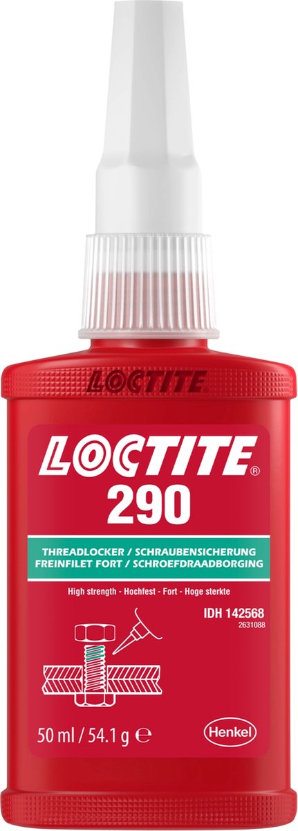 LOCTITE 290 Schroefdraadborgmiddel Groen 50ml - met indringing