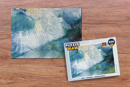 Puzzel Zee - Storm - Waterverf - Legpuzzel - Puzzel 500 stukjes
