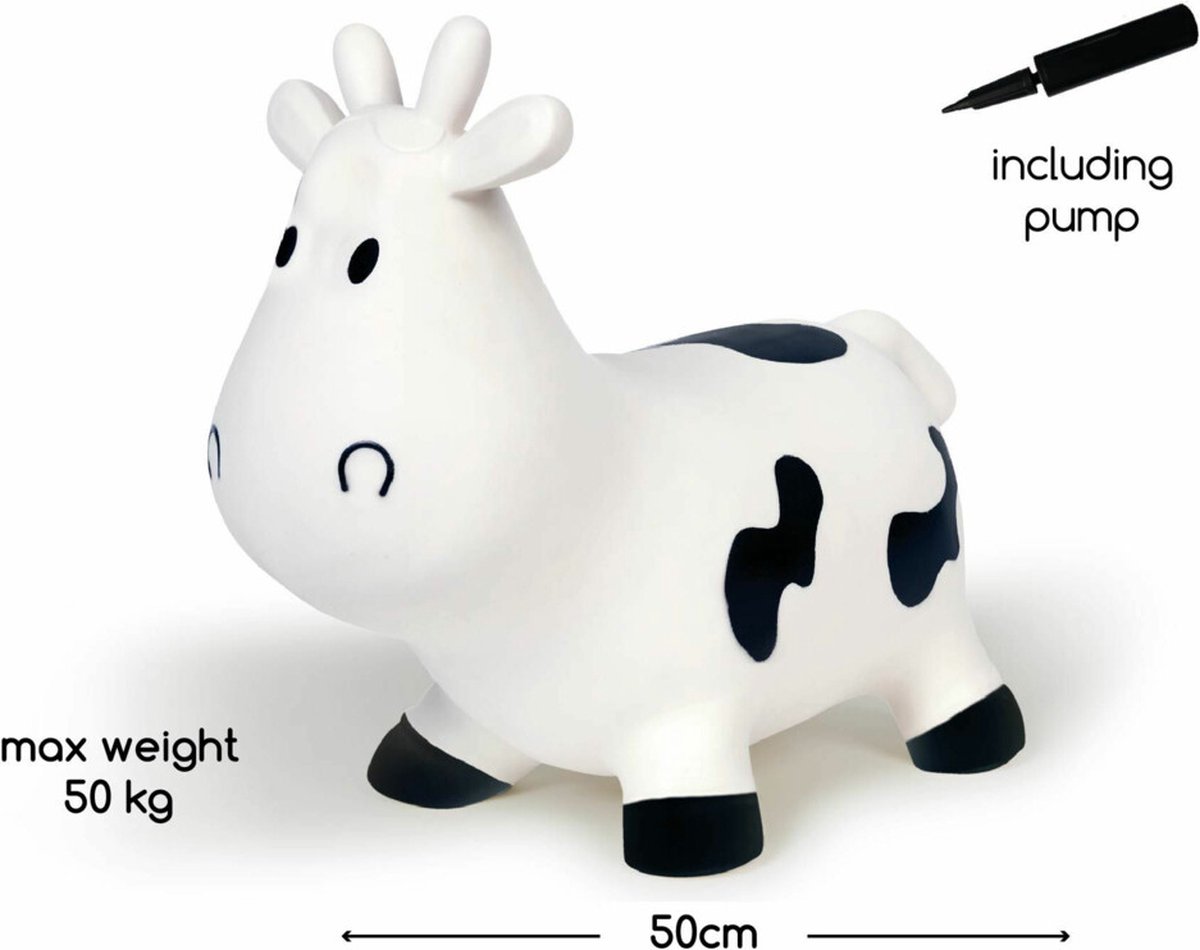 Bieco Animal Sauteur Vache INCL. Pompe, jusqu'à 50 kg, Animal Sauteur  Gonflable
