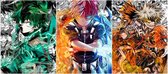 My Hero Academia Poster + Lijst 3D - 3D effect - 3 Personages Midoriya/Todoroki/Bakugo