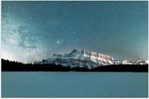 WallClassics - Poster Glossy - Montagnes sous le ciel étoilé - 150x100 cm Photo sur Papier Poster avec Finition Brillante
