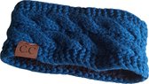 TWOA-Oorwarmer band-Gebreide wollen band met voering- Cable knit hoofdband - Blauw