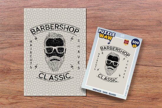 Puzzle Vintage - Homme - Barbe - Puzzle - Puzzle 500 pièces