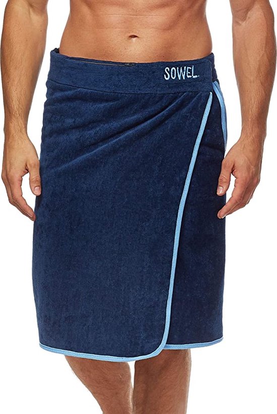 Serviette Kilt Sauna Femme - Sarong Bien-être Microfibre Bleu 70x140 Cm