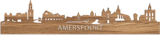 Skyline Amersfoort Eikenhout - 80 cm - Woondecoratie - Wanddecoratie - Meer steden beschikbaar - Woonkamer idee - City Art - Steden kunst - Cadeau voor hem - Cadeau voor haar - Jubileum - Trouwerij - WoodWideCities