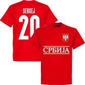 Serbië Sergej 20 Team T-Shirt - Rood - 4XL