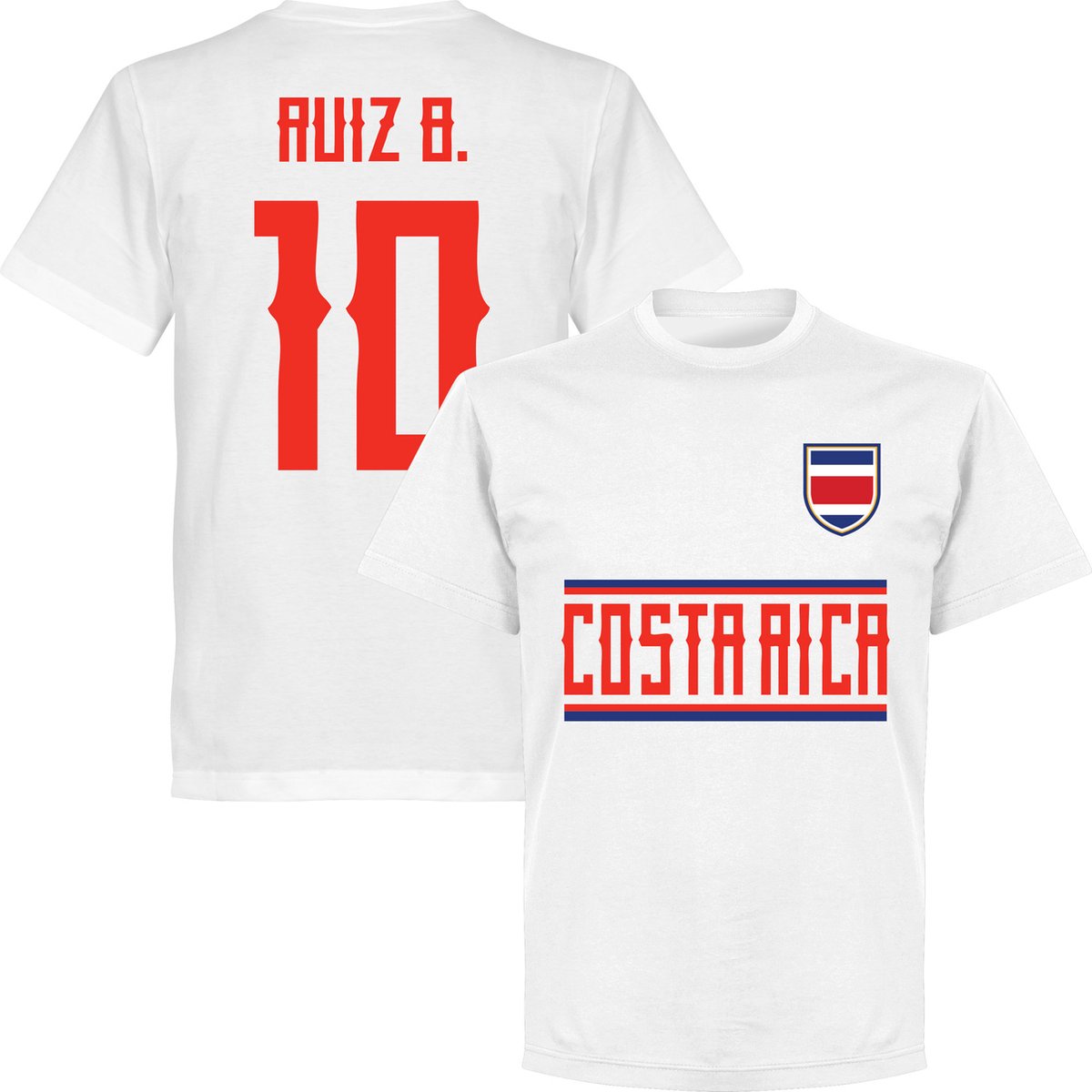 Costa Rica Ruiz B. 10 Team T-Shirt - Wit - S