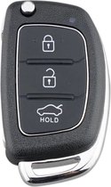 Klapsleutel geschikt voor Hyundai - sleutelbehuizing - 3-knops - Chroom